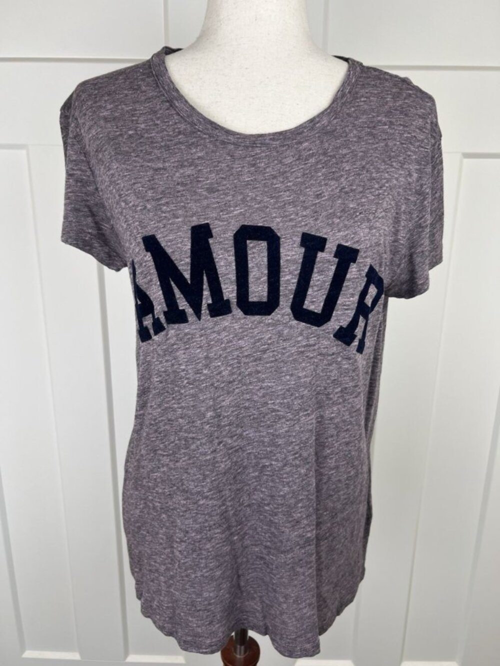 Zadig & Voltaire Amour Velvet Graphic Tee Small Space Dye T Shirt Soft Love